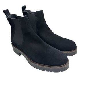 Enzo Tesoti Chelsea Ankle Booties Black Suede size 39